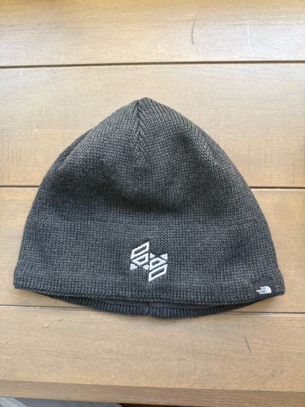 The North Face Men’s Dark Gray Knit Beanie with White Embroidered Logo